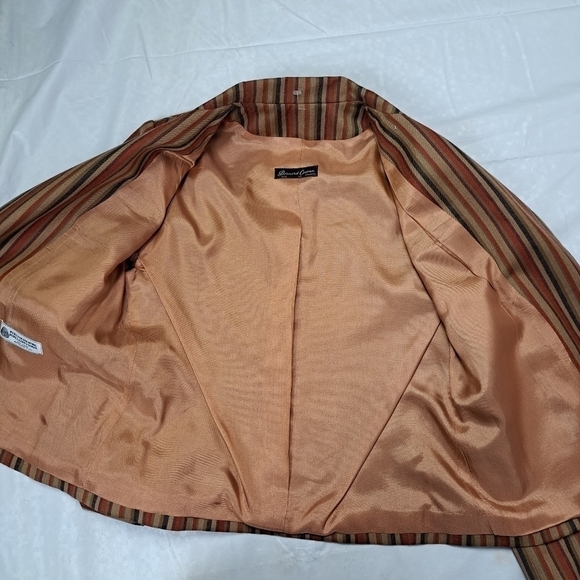 VINTAGE Bernard Cowan pure virgin wool Striped Blazer - Picture 10 of 14